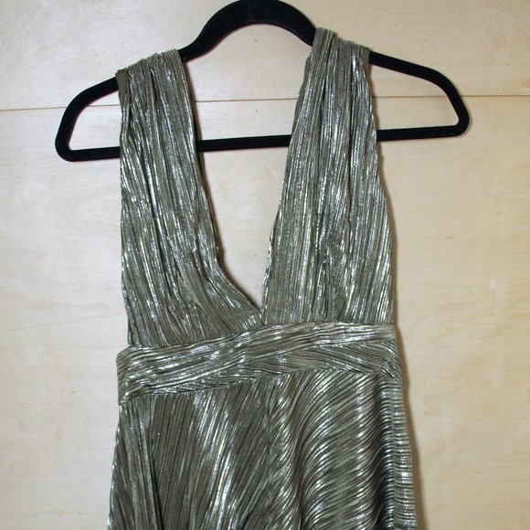 NWT MAJE Royal Pleated Maxi Dress In Khaki sz 40 $415 - Picture 8 of 16